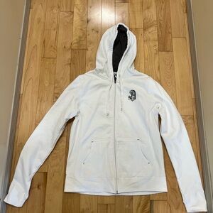 White Hooded Zip-Up Jacket